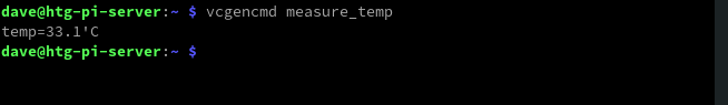 Using the vcgencmd to obtain the CPU temperature