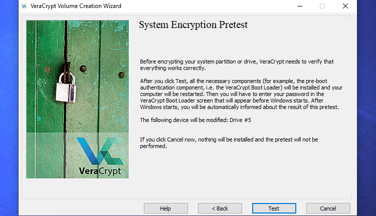 Run the encryption pre-test to ensure you don't accidentally, irrevocably lose access to your files. 