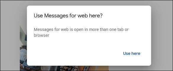 Pop-up to use Messages for Web in new computer.