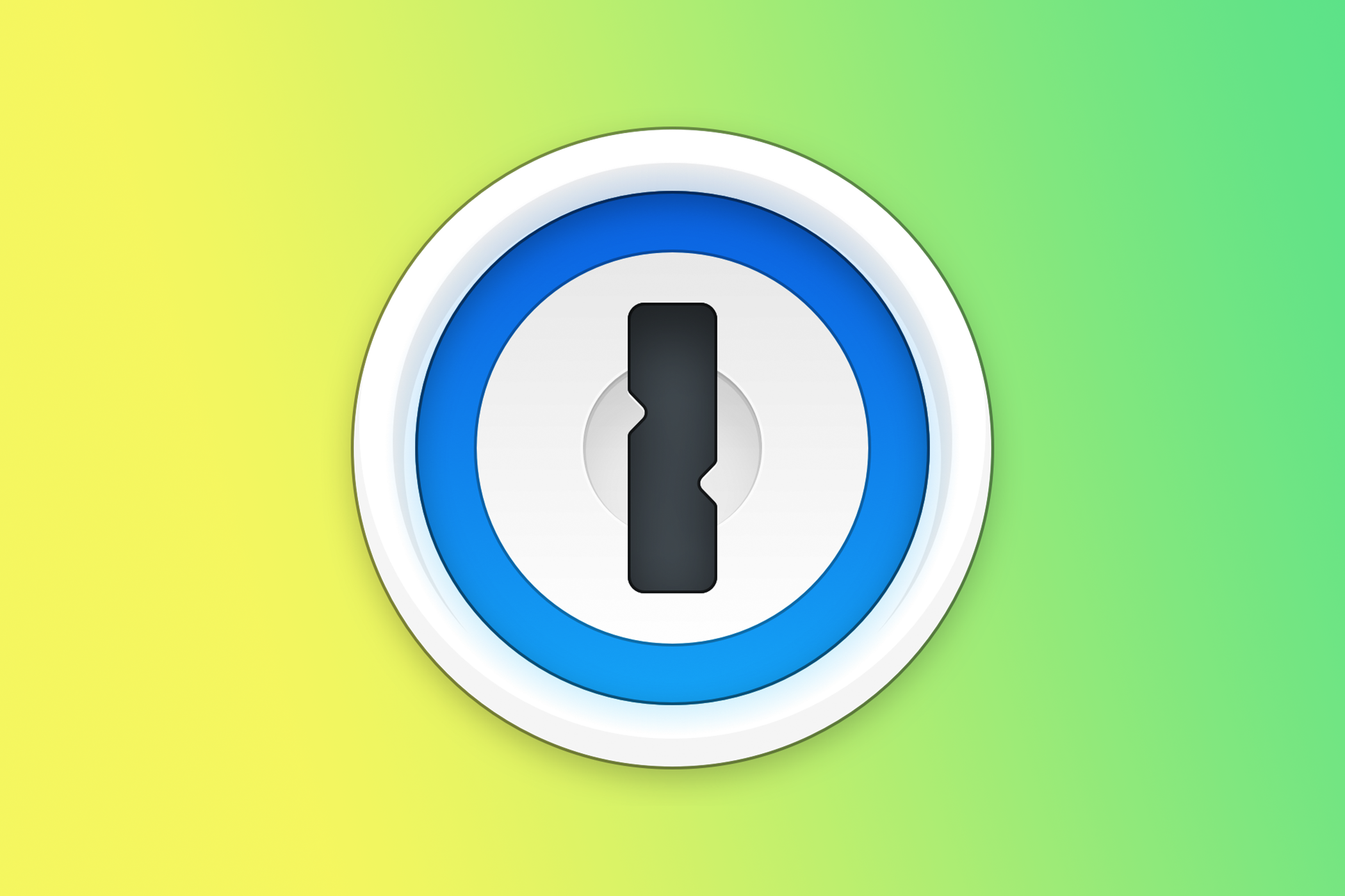 1Password logo on a green background.