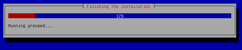 The installtion progress bar in the installation program