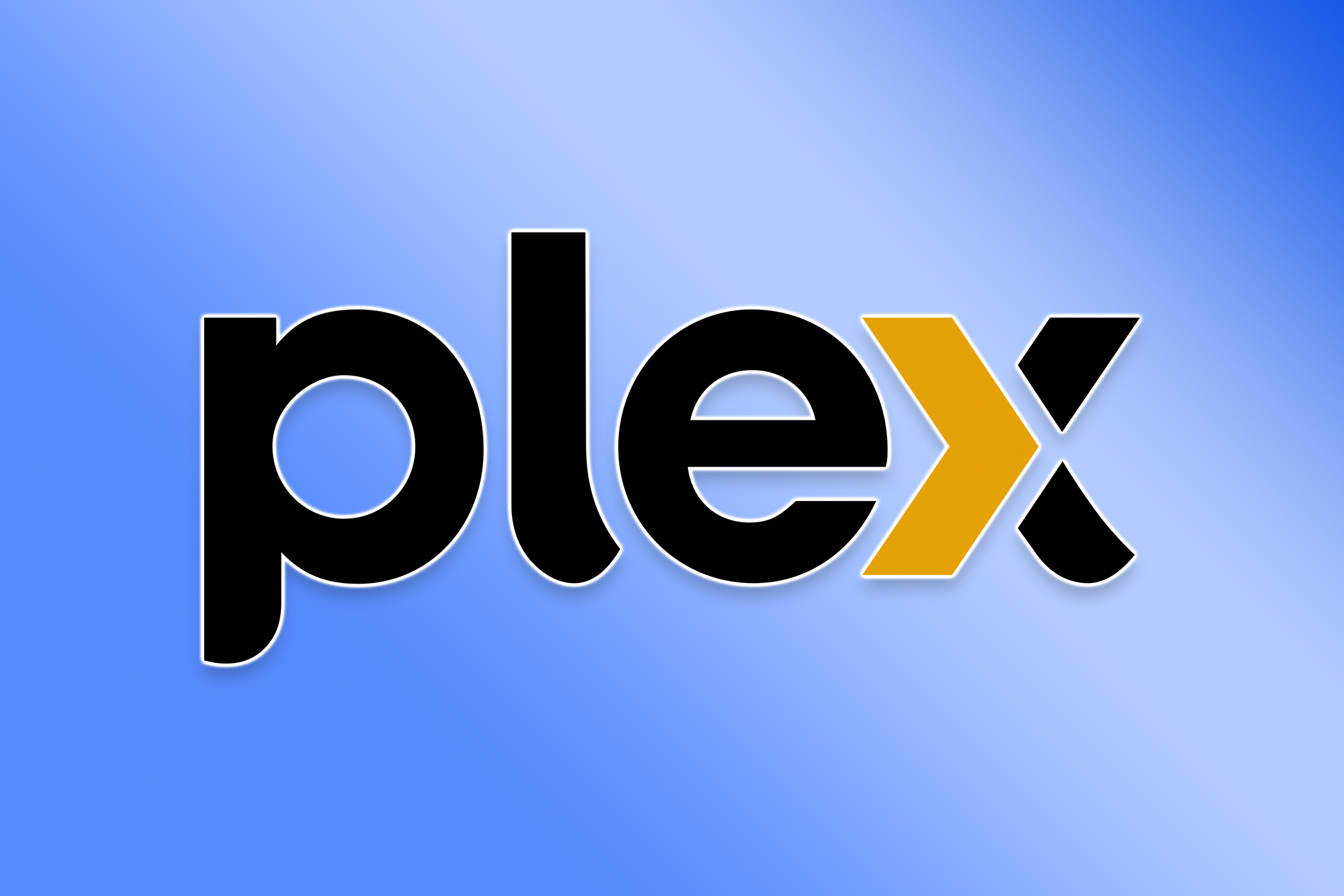 The Plex logo on a blue background.