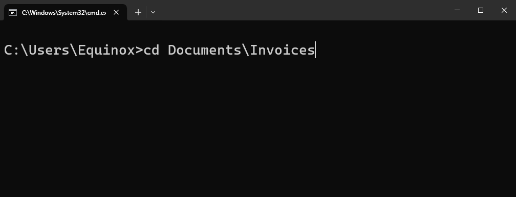 Open the "Documents\Invoices" folder directly. 