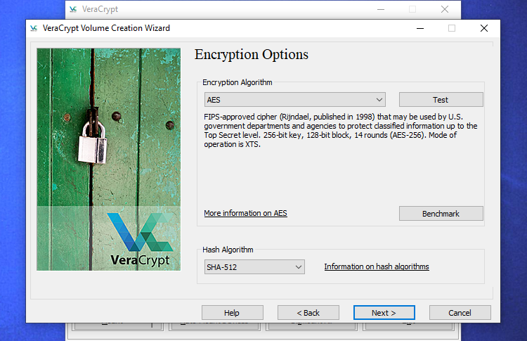 You can even select multiple encryption types simultaneously, but that is likely overkill. 