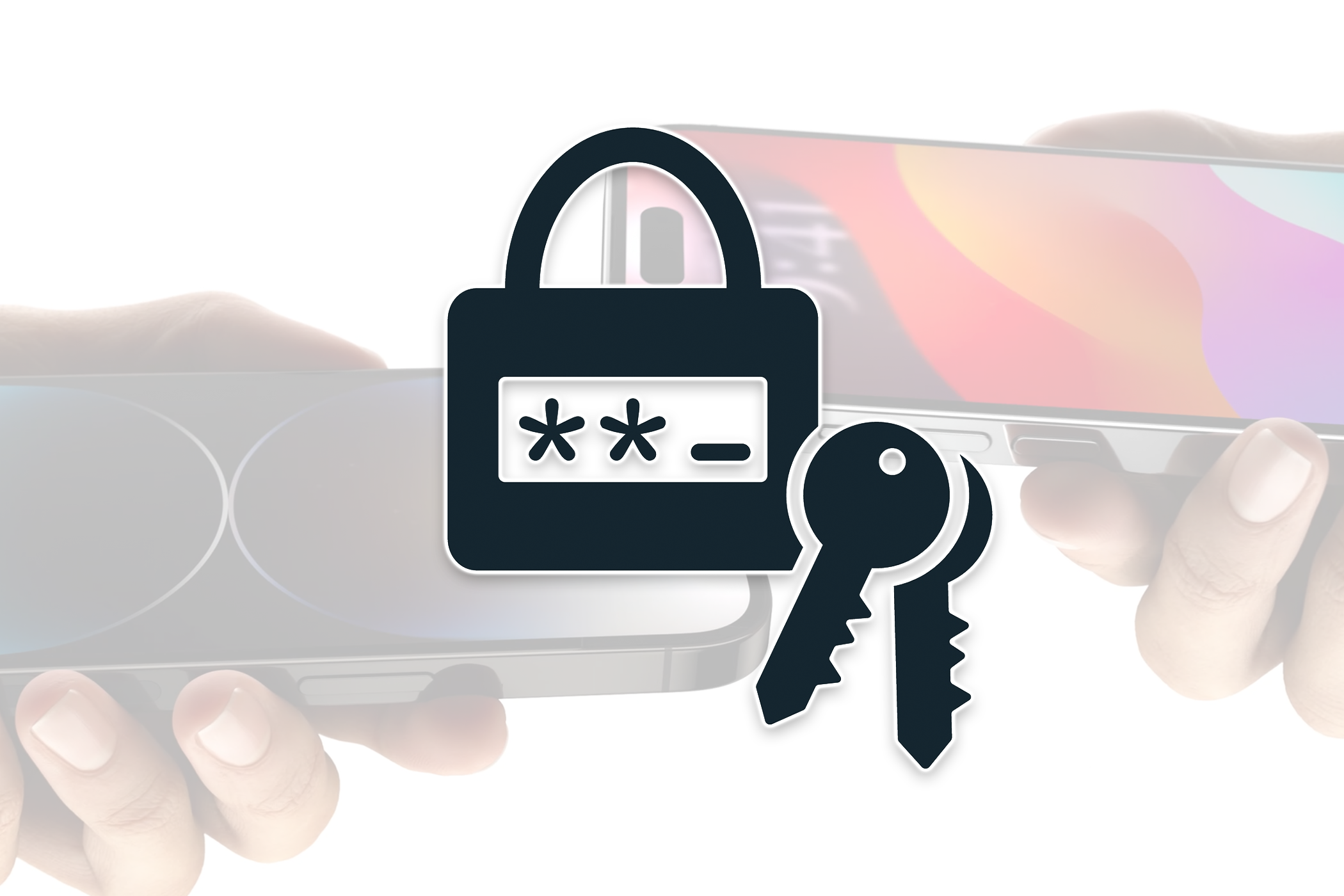 Two people exchanging passkeys