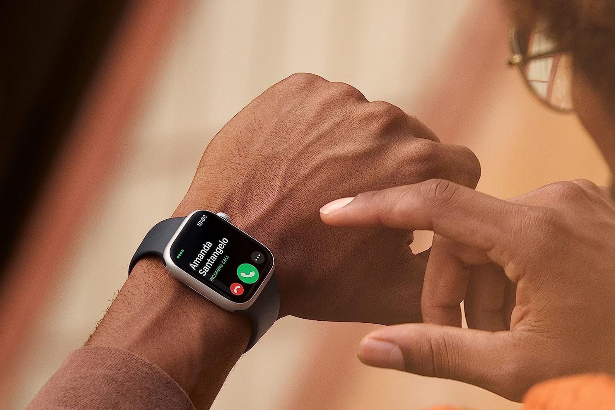 apple watch series 8 smartwatch on person's wrist