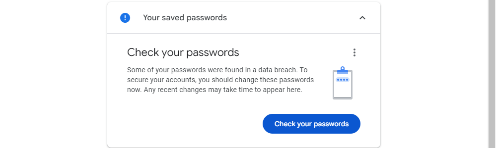 Click "Check Your Passwords."