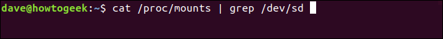 Using grep to refine the results from the proc files to only search for "/dev/sd" devices. 