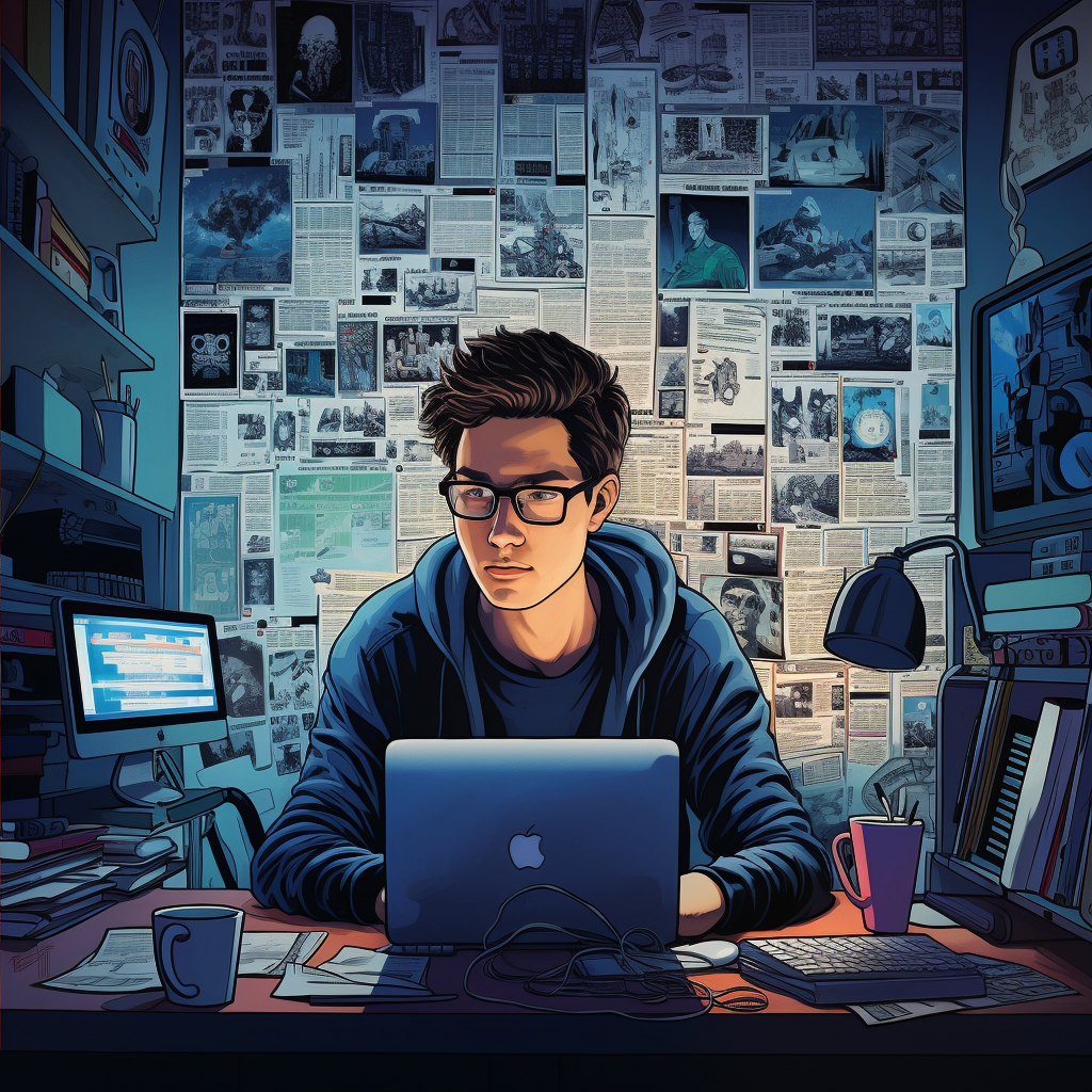 Midjourney image of Computer Geek