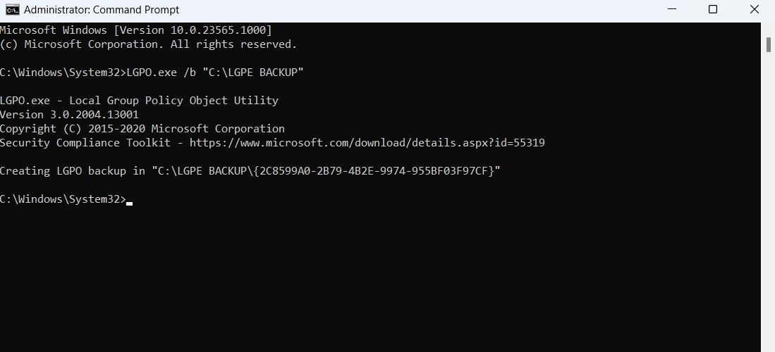 LGPO command in Command Prompt