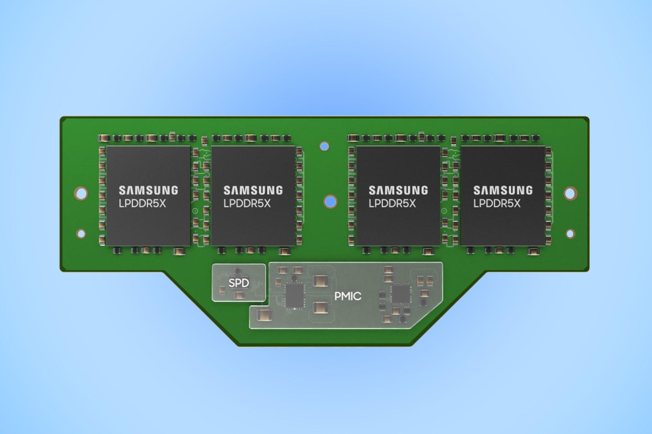 A Samsung LPCAMM memory module