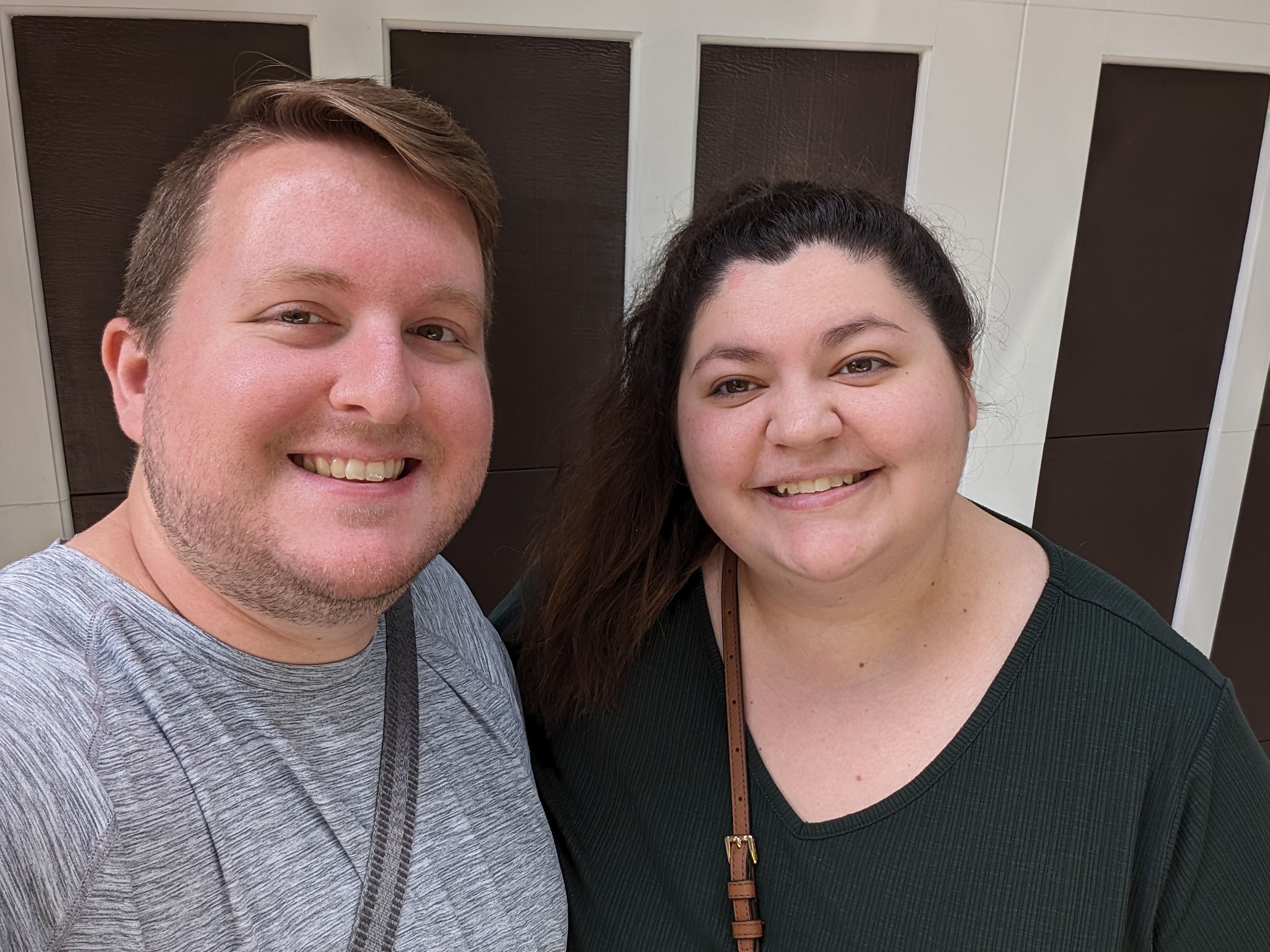 Selfie of two people captured on the Google Pixel 8 Pro.