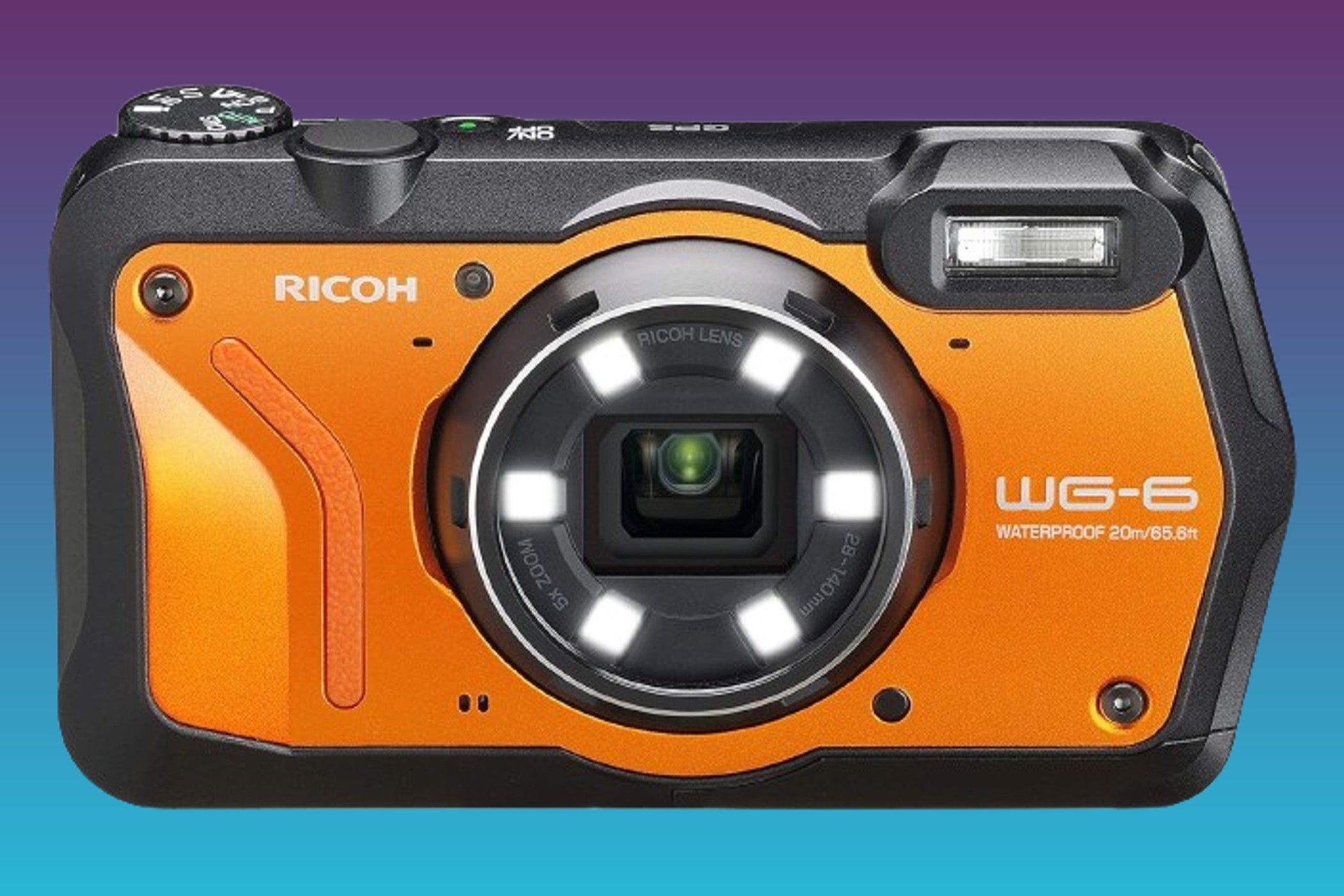 Ricoh WG-6 Camera on gradient background