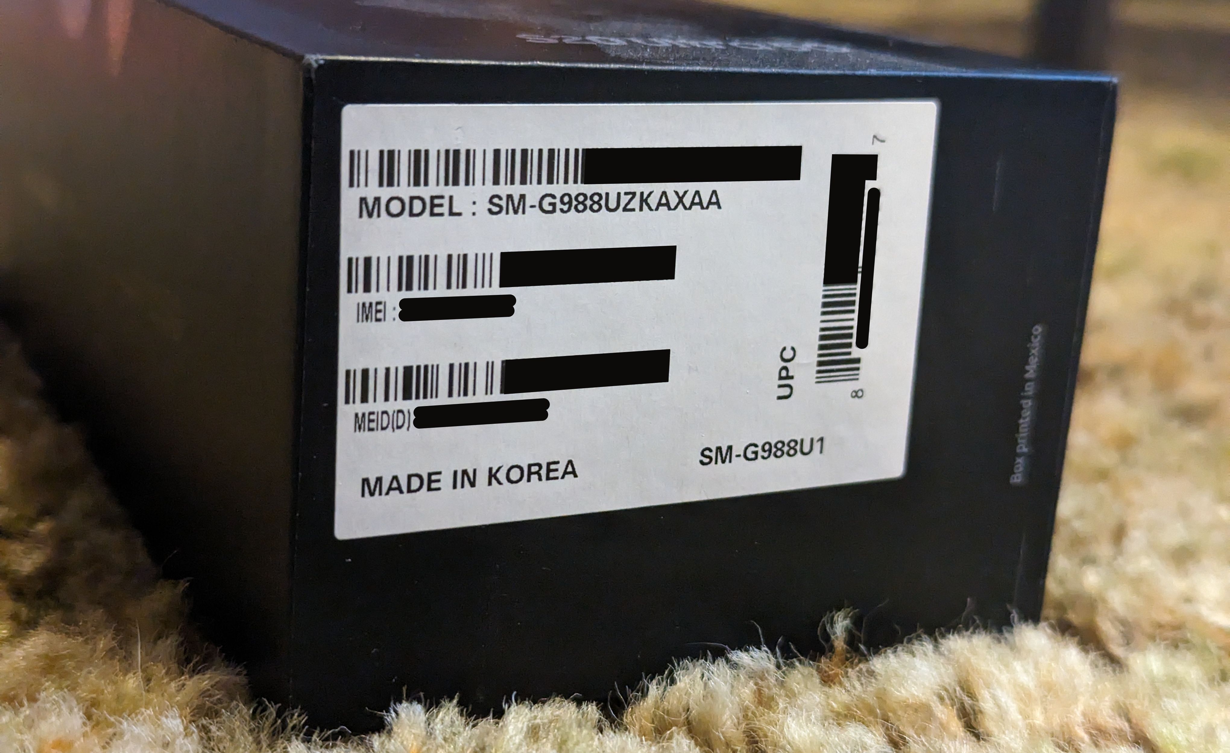 Samsung box label
