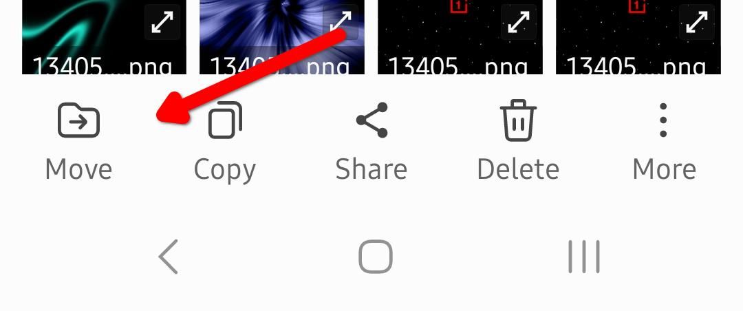 Samsung Galaxy Android File Manager My Files Move Option