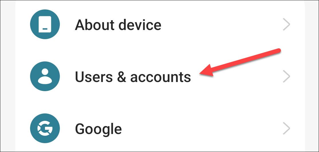 Select "Users and Accounts."