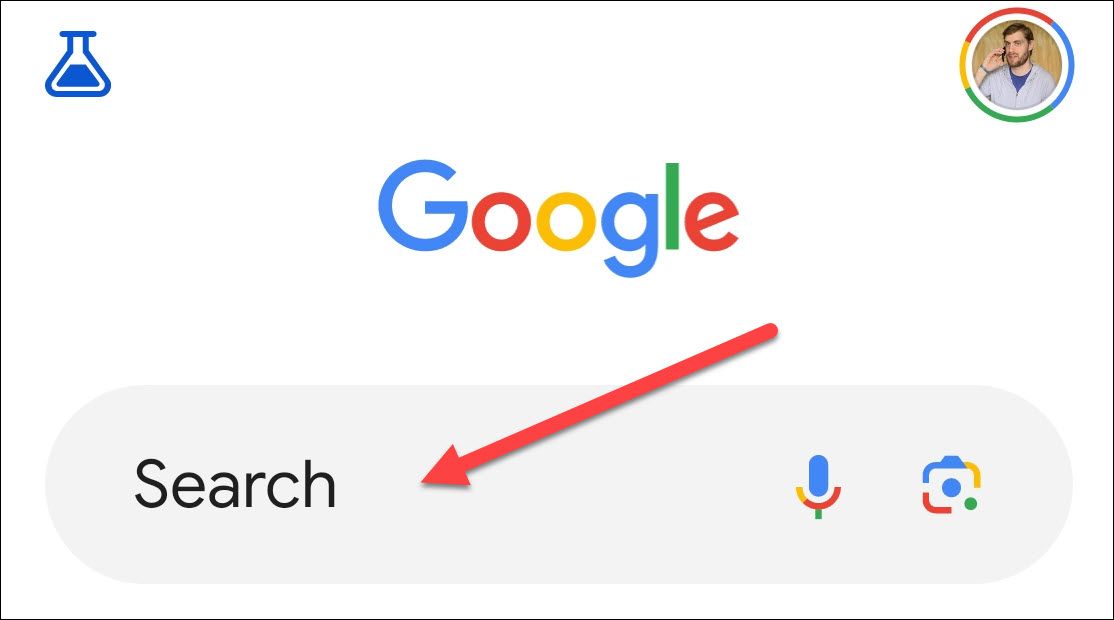 Tap the search box in the Google app.