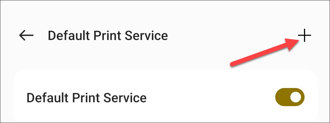 Default print service menu.