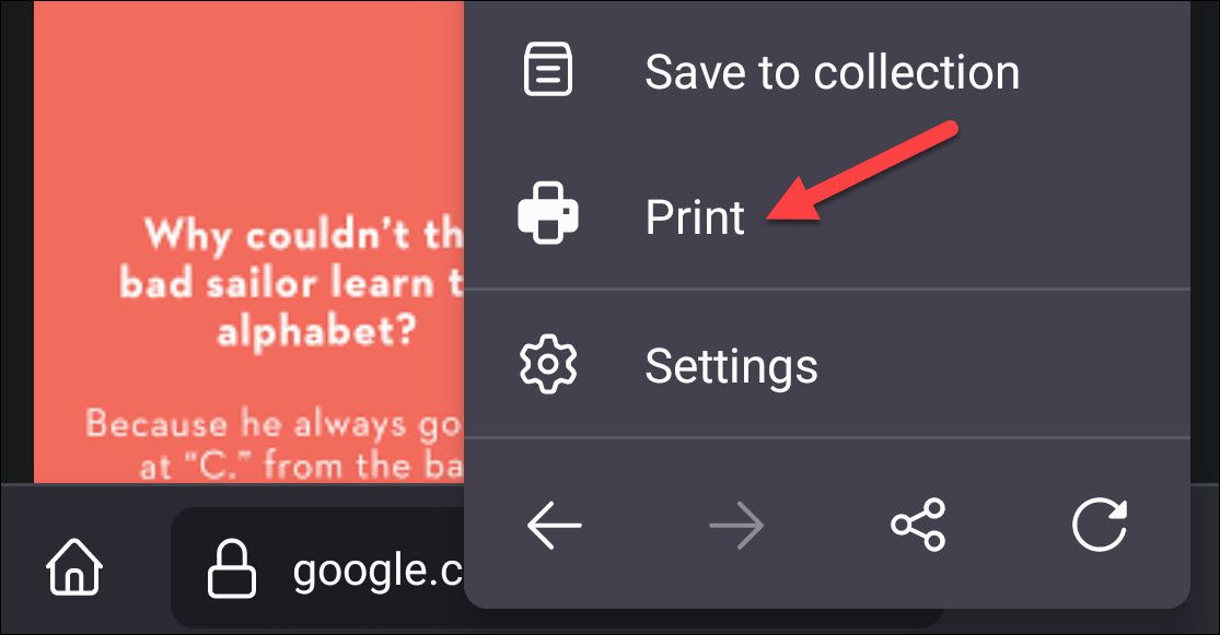 print option in android share menu.
