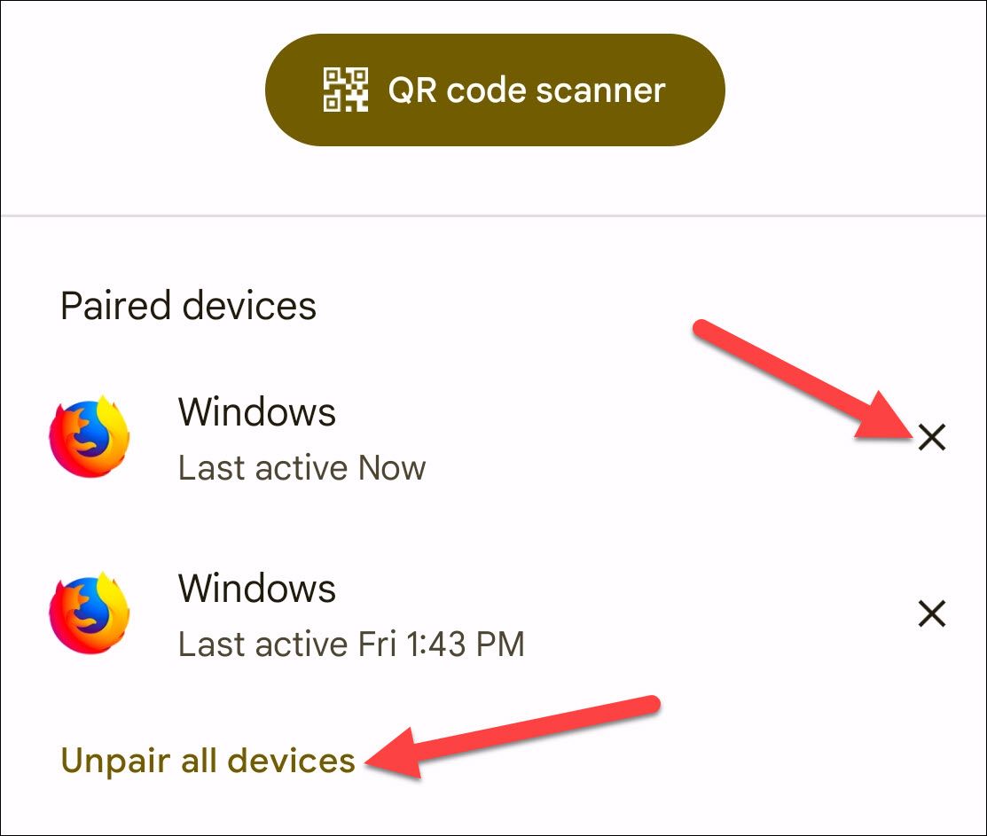 Messages for Web device sign out options.