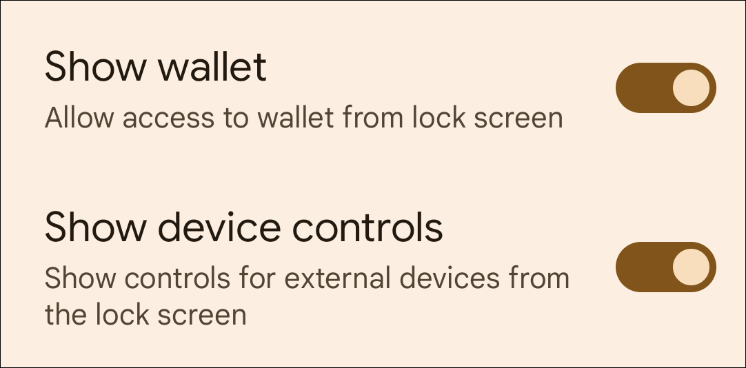 Google Pixel lock screen shortcuts options.