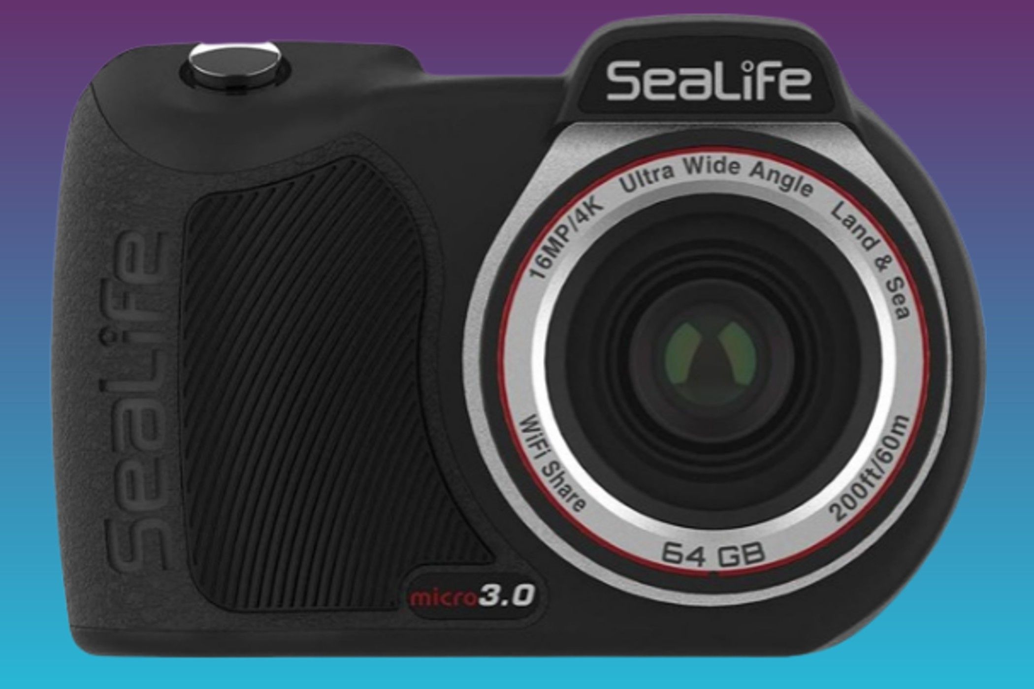 SeaLife Micro 3.0 Camera on gradient background