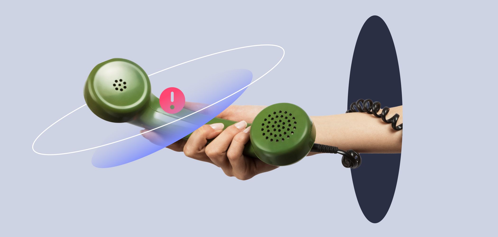 person holding green telephone