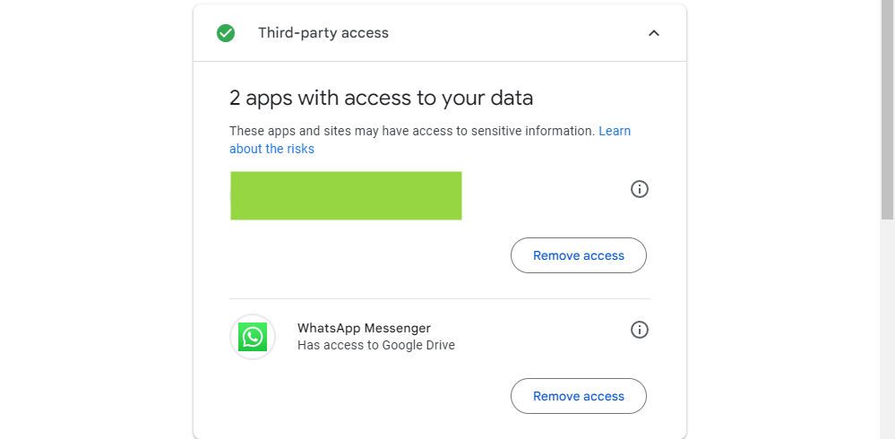 Third-party apps with access. 