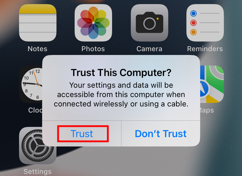 Tap "Trust." 
