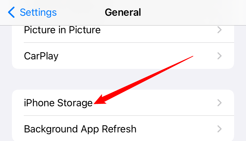 Open Settings, then go to General > iPhone Storage. 
