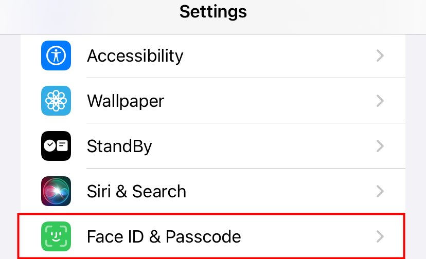 Tap "Face ID & Passcode." 