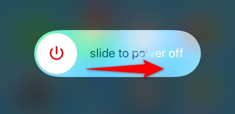 'Slide to Power Off' slider highlighted on iPhone.