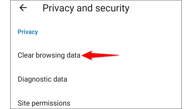 Choose "Clear Browsing Data."