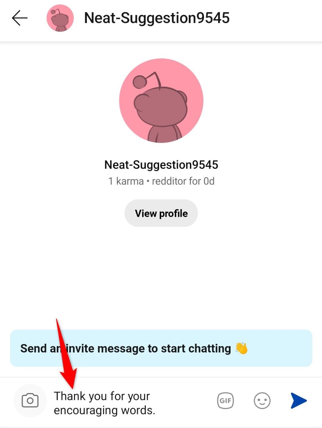 reddit send invite message to start chatting