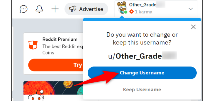 Choose "Change Username" in the menu.