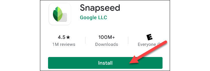 Install Snapseed from the Play Store