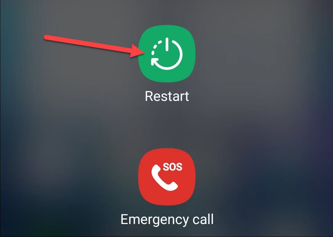 Restart in the Android power menu