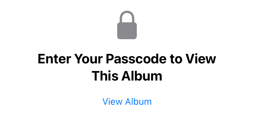 Enter your passcode to view your hidden photos. 