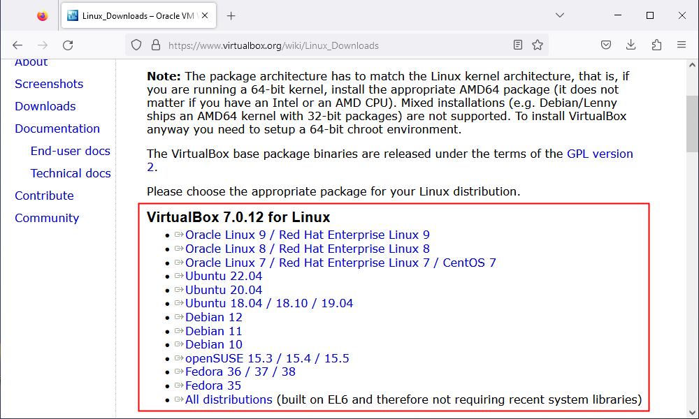 VirtualBox is available for most Linux distros. 
