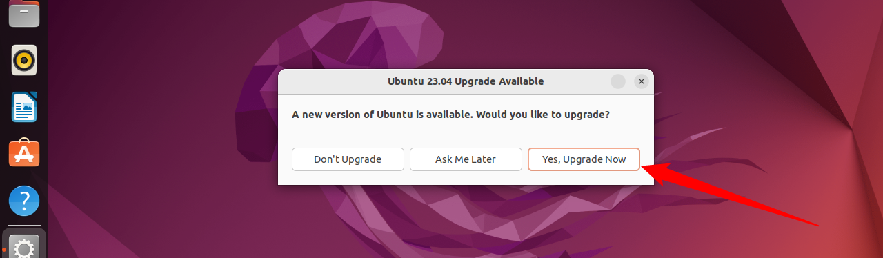 A version upgrade is available. 