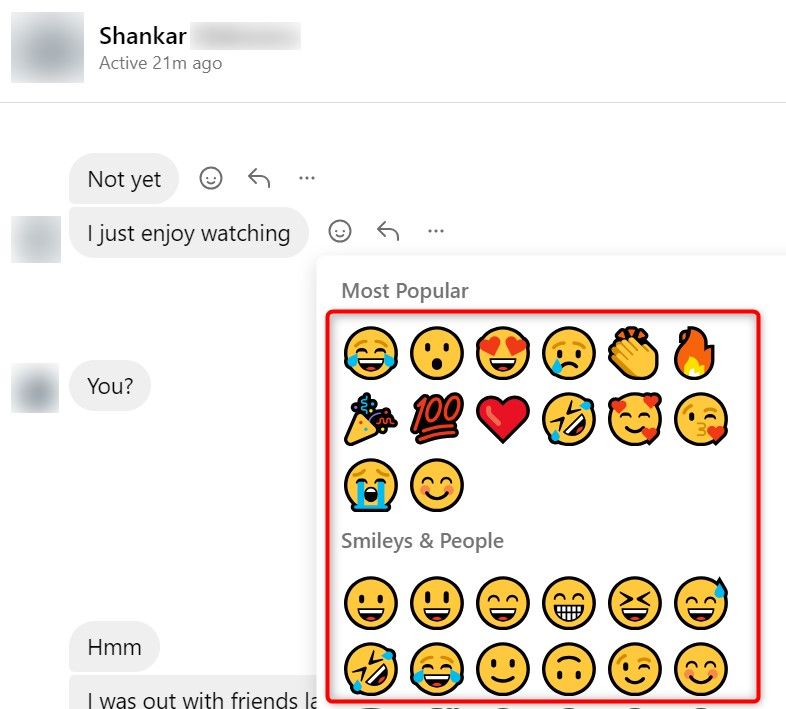 Reaction emojis highlighted on Instagram's desktop site.