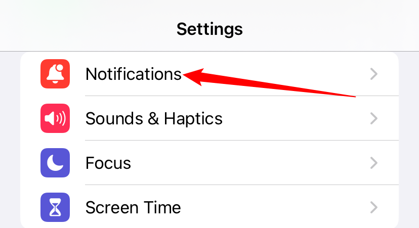 Tap "Notifications" to configure notifications on an app-by-app basis. 