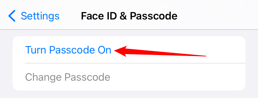 Tap "Turn Passcode On" to reenable passcodes. 