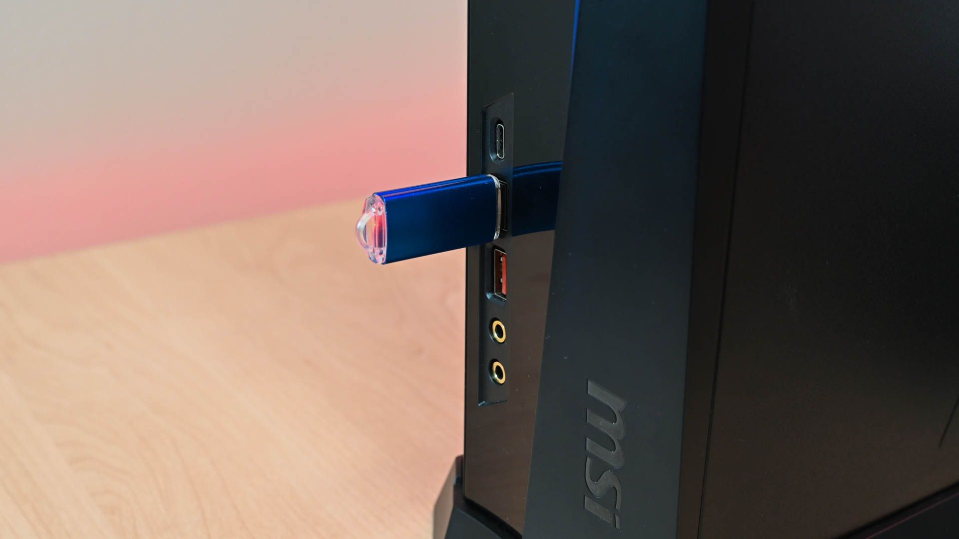 A USB drive plugged into a Windows PC. 
