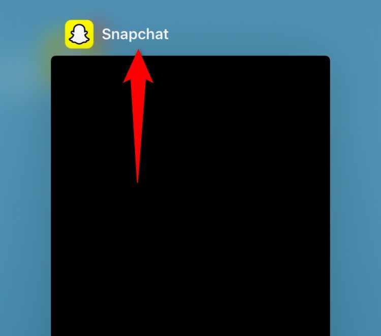 Snapchat highlighted in iPhone's open app list.