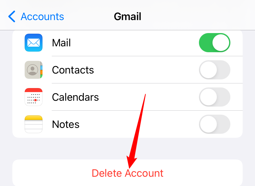 Tap the "Delete Account" button. 