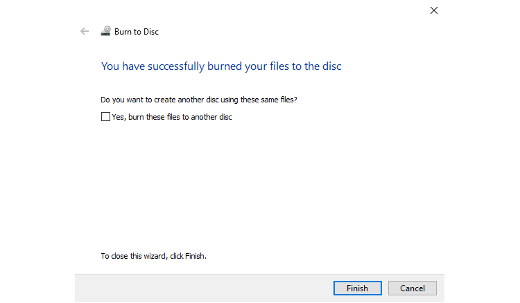 The files were successfully written to the disk. 