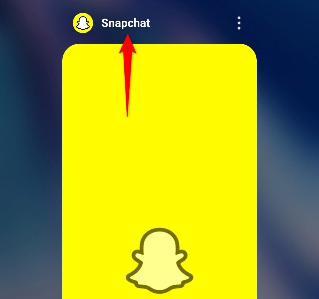 Snapchat highlighted in Android's open app list.