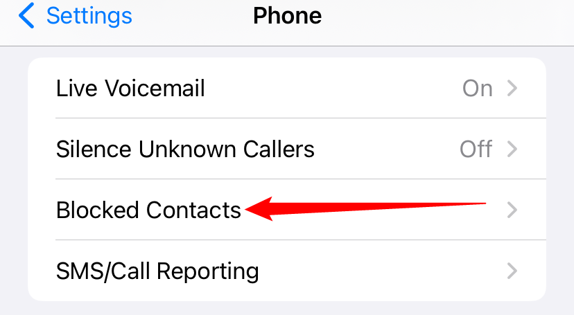 Tap "Blocked Contacts." 