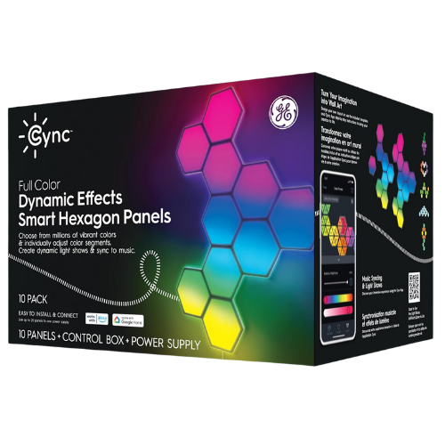 Cync Dynamic Effects Smart Hexagon Panels Box with colorful display